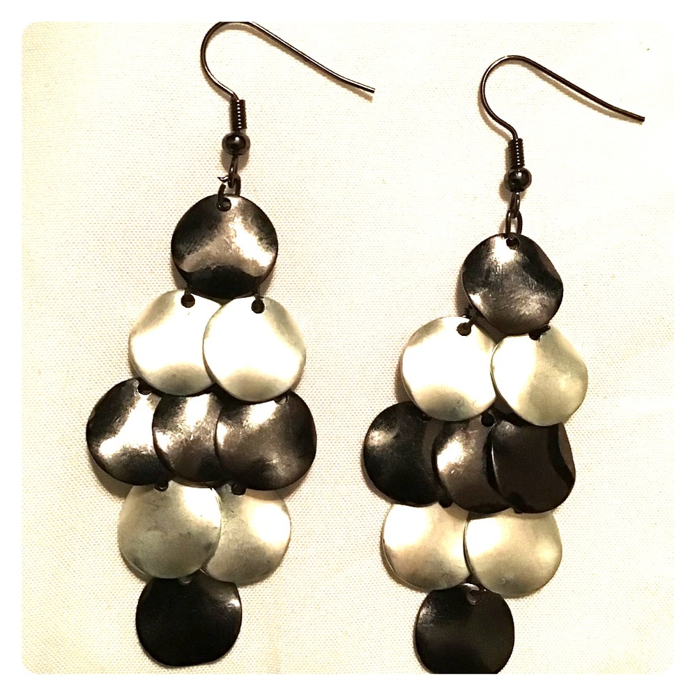 Silver toned chandelier earrings